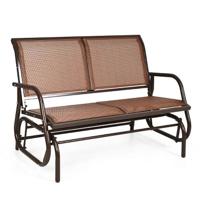 Costway Patio Swing Glider Bench Loveseat Rocking Chair Backyard Poolside 4 Costway Patio Swing Glider Bench Loveseat Rocking Chair Backyard Poolside - Image 4