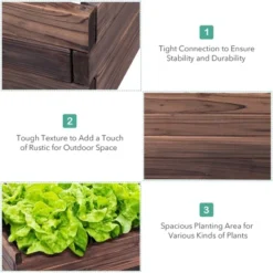 Costway Wooden Raised Garden Bed Kit - Elevated Planter Box For Growing Herbs Vegetable -Costway GUEST 31c41533 57a1 4a63 b851 6ba721119494