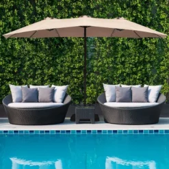 Costway 15Ft Patio Double-Sided Solar LED Market Umbrella Crank Base BeigeTanOrangeBurgundy 14 Costway 15Ft Patio Double-Sided Solar LED Market Umbrella Crank Base BeigeTanOrangeBurgundy -Costway GUEST 32112ed5 4f72 471a b0f1 053193982559