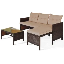Costway 3PC Patio Sofa Set Outdoor Sectional Conversation Set Rattan Wicker -Costway GUEST 32808aa3 2458 41fd b106 d4bbf8aeb0a1