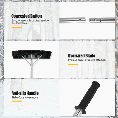 Costway 20 FT Aluminum Snow Roof Rake Adjustable Sectional Snow Removal Tool 7 Costway 20 FT Aluminum Snow Roof Rake Adjustable Sectional Snow Removal Tool - Image 7