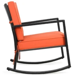 Costway 2PCS Outdoor Wicker Rocking Chair Patio Lawn Rattan Single Chair Glider W/ Cushion -Costway GUEST 33e25786 6497 44b0 8e53 cc06b13cdb3e