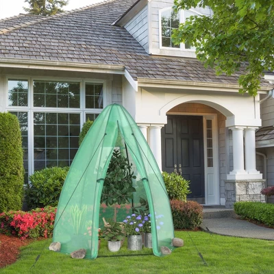 Costway 5.5'x 5.5'x 6' Portable Mini Garden Greenhouse With Window & Roll-up Zippered Door 1 Costway 5.5'x 5.5'x 6' Portable Mini Garden Greenhouse With Window & Roll-up Zippered Door