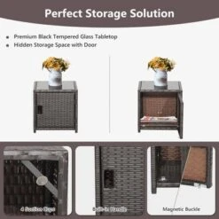 Costway 5PCS Patio Rattan Furniture Set Ottoman Cushioned W/Cover Space Saving Off White/Gray/Red/Turquoise -Costway GUEST 3403d27b 3345 4dc2 878e 525f43a032c9