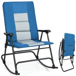 Costway Set Of 2 Padded Folding Rocking Chairs Patio Garden Yard Camping Red/Blue -Costway GUEST 341bb98b 6081 4456 af1d 4b6f082f42ad