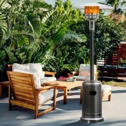 Costway 48000 BTU Propane Patio Heater Standing LP Gas Steel W/ Wheels Black 15 Costway 48000 BTU Propane Patio Heater Standing LP Gas Steel W/ Wheels Black -Costway GUEST 34392ae5 c3d0 41a8 b6c7 dc761e9576ec