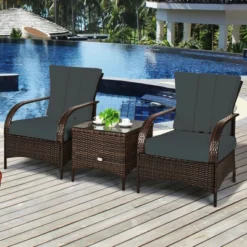 Costway 3 PCS Patio Rattan Furniture Set Coffee Table & 2 Rattan Chair W/Gray Cushions 12 Costway 3 PCS Patio Rattan Furniture Set Coffee Table & 2 Rattan Chair W/Gray Cushions -Costway GUEST 34479091 8ff1 4297 81a8 b244478cfcae