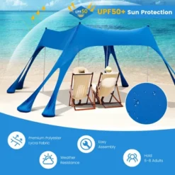 Costway 10 X 10 FT Beach Sunshade Canopy UPF50+ With Carry Bag &8 Sandbags &3 Shovels -Costway GUEST 34ade026 8ad9 4d46 8803 79996cbbce1c