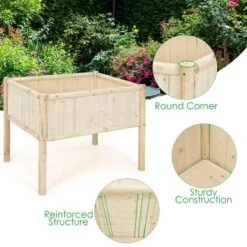 Costway Raised Garden Bed 42''x30''x32'' Elevated Wood Planter Box Stand Patio Yard -Costway GUEST 34ffbe33 5ec0 48ff 9112 0cebfb953f31