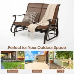 Costway 2-Person Patio Swing Glider Bench Loveseat Rocking Chair High Back Deck 12 Costway 2-Person Patio Swing Glider Bench Loveseat Rocking Chair High Back Deck -Costway GUEST 3520059a ca50 46b1 ac54 2170aa678e27
