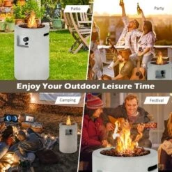 Costway 16'' Round Outdoor Propane Fire Pit W/Lava Rocks Waterproof Cover 30000 BTU -Costway GUEST 355a0954 01de 4e7d b919 8897d8f7b56e