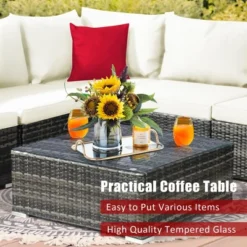 Costway 7PCS Patio Rattan Furniture Set Sectional Sofa Garden White Cushion 14 Costway 7PCS Patio Rattan Furniture Set Sectional Sofa Garden White Cushion -Costway GUEST 357c8a2b 97ef 4fe6 ba0e 7d025751ac6e