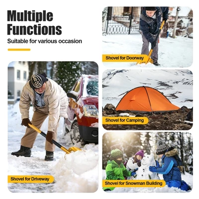 Costway Portable Aluminum Snow Shovel Adjustable Length W/Anti-Skid Handle & Large Blade 4 Costway Portable Aluminum Snow Shovel Adjustable Length W/Anti-Skid Handle & Large Blade - Image 4