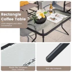 Costway 2pcs Patio Loveseat Glider Glass Coffee Table Set Heavy-Duty Swing Rocking Chair -Costway GUEST 36222ca4 3f77 493b 85bb 5c65ca0d296c