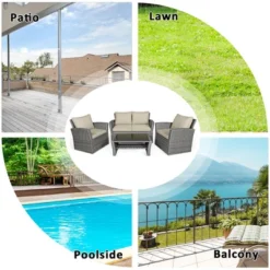 Costway 4PCS Patio Rattan Furniture Set Sofa Table Storage Shelf Cushion 15 Costway 4PCS Patio Rattan Furniture Set Sofa Table Storage Shelf Cushion -Costway GUEST 364b3be8 e461 4e3e 834b 06674e52c9d0