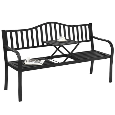 Costway Patio Garden Bench Steel Frame Adjustable Center Table Outdoor Porch Loveseats 7 Costway Patio Garden Bench Steel Frame Adjustable Center Table Outdoor Porch Loveseats - Image 7