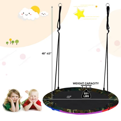 Costway 40'' Flying Saucer Tree Swing For Kids Round Tree Swing For Outdoor 1 Costway 40'' Flying Saucer Tree Swing For Kids Round Tree Swing For Outdoor