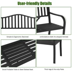 Costway Patio Garden Bench Steel Frame Adjustable Center Table Outdoor Porch Loveseats 11 Costway Patio Garden Bench Steel Frame Adjustable Center Table Outdoor Porch Loveseats -Costway GUEST 3694dd02 3f1b 4f31 8b14 a281dd6e3b90