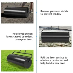 Costway 17-Gallon Lawn Roller Heavy-Duty Steel Push/Pull Sod Roller 36'' X 12'' Black -Costway GUEST 37058da4 1227 4a27 80b0 94b81b128b83