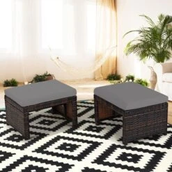 Costway 2PCS Patio Rattan Ottoman Cushioned Seat Foot Rest Furniture TurquoiseRedWhite 25 Costway 2PCS Patio Rattan Ottoman Cushioned Seat Foot Rest Furniture TurquoiseRedWhite -Costway GUEST 372ea5a5 9dde 480a b56f 40ed60cbc4b2