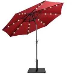 Costway 10ft Solar Lights Patio Umbrella Outdoor W/ 36 LBS Steel Umbrella Stand -Costway GUEST 374e2495 262e 4d88 97eb ba4ffab26759