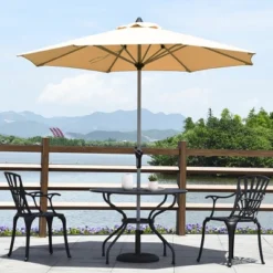 Costway 9' Patio Market Umbrella Outdoor Table Aluminum Crank W/8 Rib -Costway GUEST 3779ff45 81ec 47df 8185 ff252dfd5248