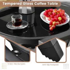 Costway 5PCS Patio Wicker Conversation Set Space Saving Cushions Chairs With Ottomans Table -Costway GUEST 39246d0e 1f0b 4367 b280 472811139476