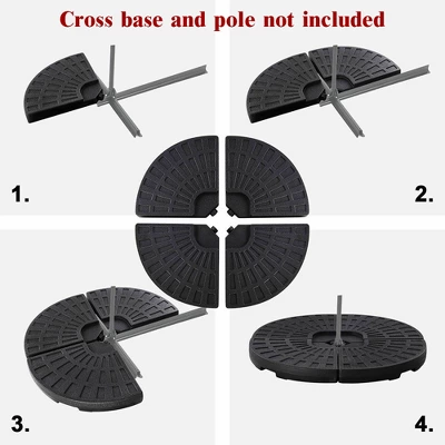 Costway 4 Plate Patio Offset Umbrella Base Stand Weights Sand/Water Filled Base 5 Costway 4 Plate Patio Offset Umbrella Base Stand Weights Sand/Water Filled Base - Image 5