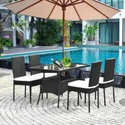 Costway 5PCS Patio Rattan Dining Set Table W/Glass Top Garden Furniture 12 Costway 5PCS Patio Rattan Dining Set Table W/Glass Top Garden Furniture -Costway GUEST 3a7bf3d5 997d 4389 80eb 0f59bab87174