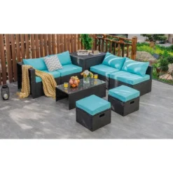 Costway 8PCS Patio Rattan Furniture Set Storage Table Ottoman Cover -Costway GUEST 3aeaf2ce bfe1 4b80 ad91 d650a4c87a76