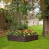 Costway Raised Garden Bed Set For Vegetable Flower Gardening Planter Brown