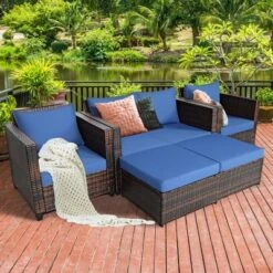 Costway 5PCS Patio Rattan Furniture Set Loveseat Sofa Ottoman Cushioned RedWhite 26 Costway 5PCS Patio Rattan Furniture Set Loveseat Sofa Ottoman Cushioned RedWhite -Costway GUEST 3b73687e cc47 432b 91e4 7dedd1a12a4b