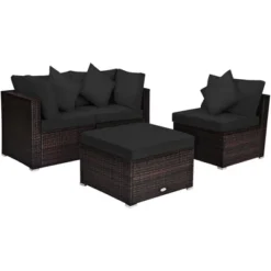 Costway 4PCS Patio Rattan Furniture Set Sofa Ottoman Cushion Garden Deck Black 16 Costway 4PCS Patio Rattan Furniture Set Sofa Ottoman Cushion Garden Deck Black -Costway GUEST 3c59eed4 49d3 452c 80d6 7a59bc8f7587