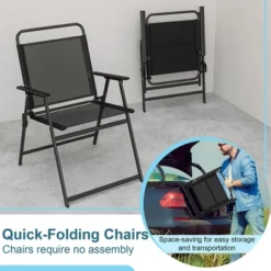 Costway 3pcs Patio Folding Conversation Chairs&Table Heavy-Duty Metal Outdoor Portable -Costway GUEST 3c97cedd af42 4298 8bb3 782e0108569c
