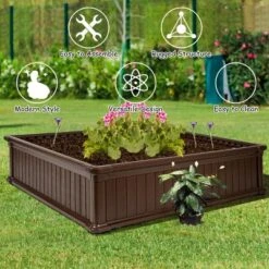 Costway 2 Pcs 48.5'' Raised Garden Bed Square Plant Box Planter Flower Vegetable Brown 16 Costway 2 Pcs 48.5'' Raised Garden Bed Square Plant Box Planter Flower Vegetable Brown -Costway GUEST 3cb78f5e 0d5d 4530 9d3d f767ba34886b