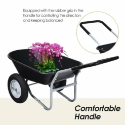 Costway 2 Tire Wheelbarrow Cart Heavy-duty Dolly Utility Cart Black -Costway GUEST 3d03fb78 b320 4257 a16c da60f8219ed8