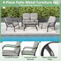 Costway 4 PCS Patio Furniture Set Outdoor Conversation Sofa Tempered Glass Coffee Table 16 Costway 4 PCS Patio Furniture Set Outdoor Conversation Sofa Tempered Glass Coffee Table -Costway GUEST 3d3f6529 1658 4456 92d2 1d376c6c2d86