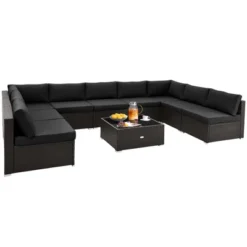 Costway 10 PCS Patio Rattan Furniture Set Outdoor Wicker Sofa Table Cushioned Seat Black/Brown 15 Costway 10 PCS Patio Rattan Furniture Set Outdoor Wicker Sofa Table Cushioned Seat Black/Brown -Costway GUEST 3d4b0a9d 5cab 49c0 bf16 7333b7985011