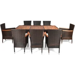 Costway 9PCS Patio Rattan Dining Set 8 Chairs Cushioned Acacia Table Top 17 Costway 9PCS Patio Rattan Dining Set 8 Chairs Cushioned Acacia Table Top -Costway GUEST 3d73aba6 42f5 4f58 a6cb 74ddea08904d