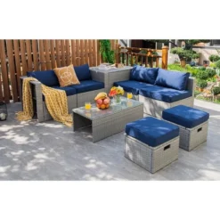 Costway 8PCS Patio Rattan Furniture Set Storage Waterproof Cover Cushion -Costway GUEST 3d74c3aa 3ecd 4755 9f42 e9258621608c