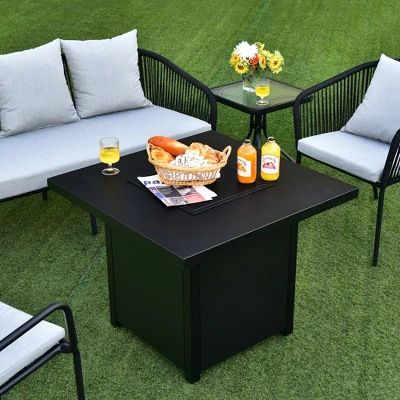 Costway 32'' Patio Fire Pit Table Propane Heater 40,000 BTU W/CSA Certification 1 Costway 32'' Patio Fire Pit Table Propane Heater 40,000 BTU W/CSA Certification