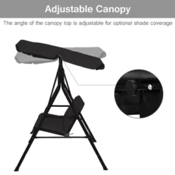Costway Loveseat Patio Canopy Swing Glider Hammock Cushioned Steel Frame Outdoor Black 10 Costway Loveseat Patio Canopy Swing Glider Hammock Cushioned Steel Frame Outdoor Black -Costway GUEST 3e1eb439 27c9 401d 93f5 085bb69ee47a