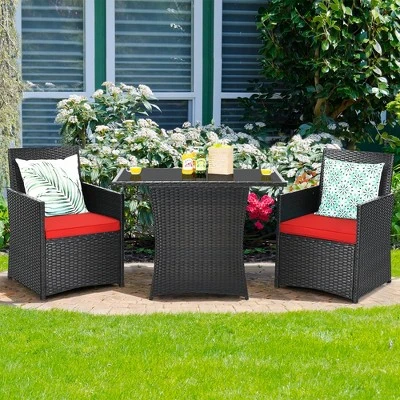 Costway 3PCS Patio Rattan Furniture Set Cushion Sofa Armrest Garden Deck 10 Costway 3PCS Patio Rattan Furniture Set Cushion Sofa Armrest Garden Deck - Image 10