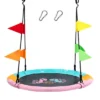 Costway 40'' Flying Saucer Tree Swing Indoor Outdoor Swing Play Set W/Hanging Strap Horse