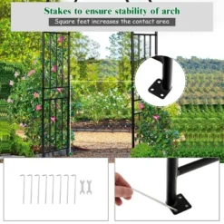 Costway 7.2Ft Garden Arch Steel Arbor Wedding Garden Decoration Climbing Plants W/Stakes -Costway GUEST 3f5c6b2c 6844 4c2b 9d7b d7e912c94e1d