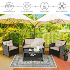 Costway 8pcs Patio Rattan Conversation Set Cushioned Outdoor Furniture Set 11 Costway 8pcs Patio Rattan Conversation Set Cushioned Outdoor Furniture Set -Costway GUEST 3f7efe4f 5ceb 477b 9a64 934f72a5d08f