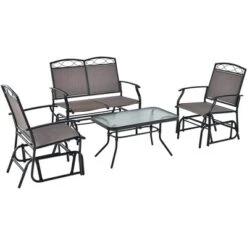 Costway 4pcs Patio Glider Conversation Set Swing Rocking Chair Table Heavy-Duty Outdoor -Costway GUEST 3ff81ea0 2bdb 4c1d b811 d32cab6471ac
