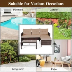 Costway 3PC Patio Sofa Set Outdoor Sectional Conversation Set Rattan Wicker -Costway GUEST 412fcd6a fc8d 48d9 84f5 b2e4e145ea0e