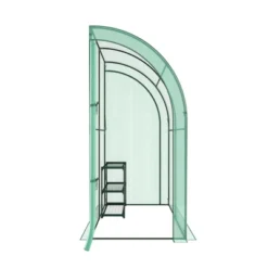 Costway 7'x 3.5'x 7' Lean-to Greenhouse Portable Wall House With Green PE Cover And Shelf -Costway GUEST 4134ac79 7d81 44f2 bd63 7095ffdfb52b