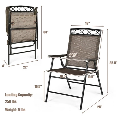 Costway 2PCS Folding Chairs Patio Garden Outdoor W/ Steel Frame Armrest Footrest 1 Costway 2PCS Folding Chairs Patio Garden Outdoor W/ Steel Frame Armrest Footrest